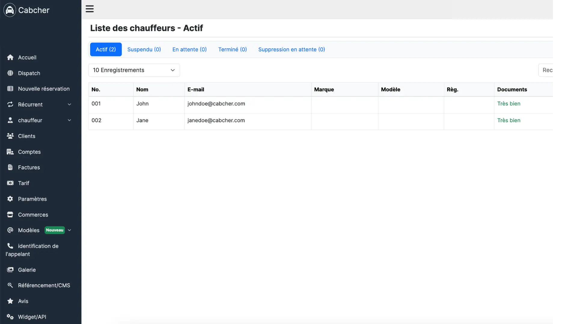 Logiciel de réservation de taxi